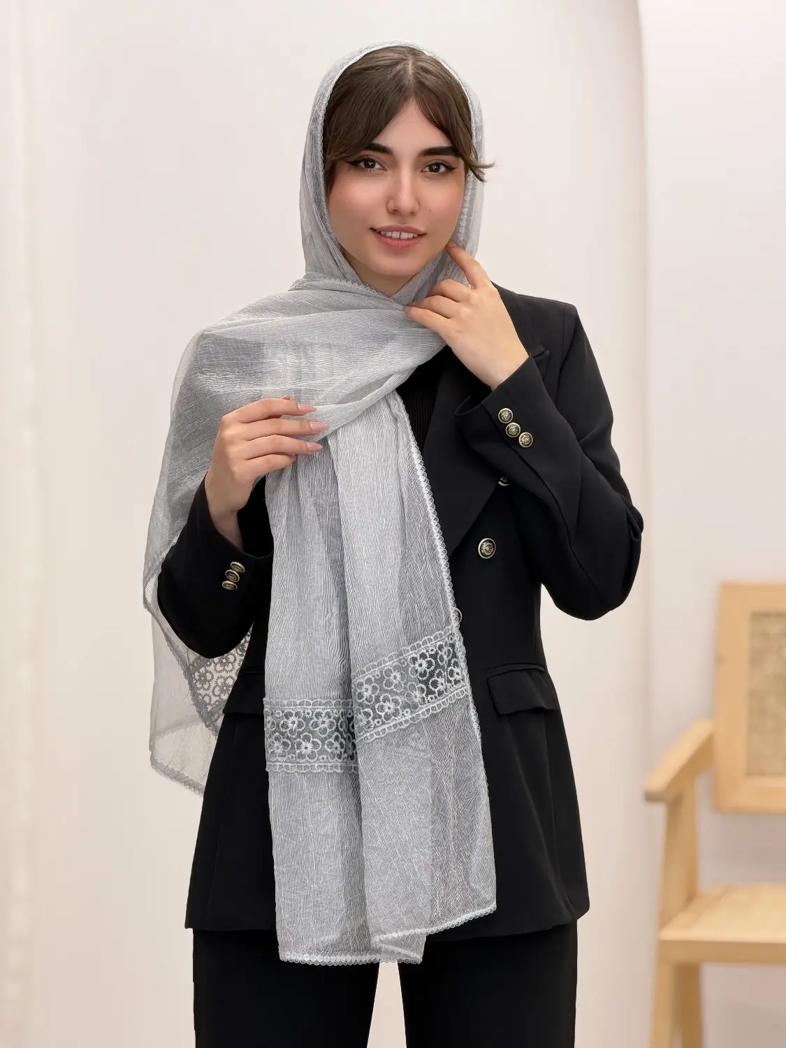 4623-شال کبریتی ریبرو
